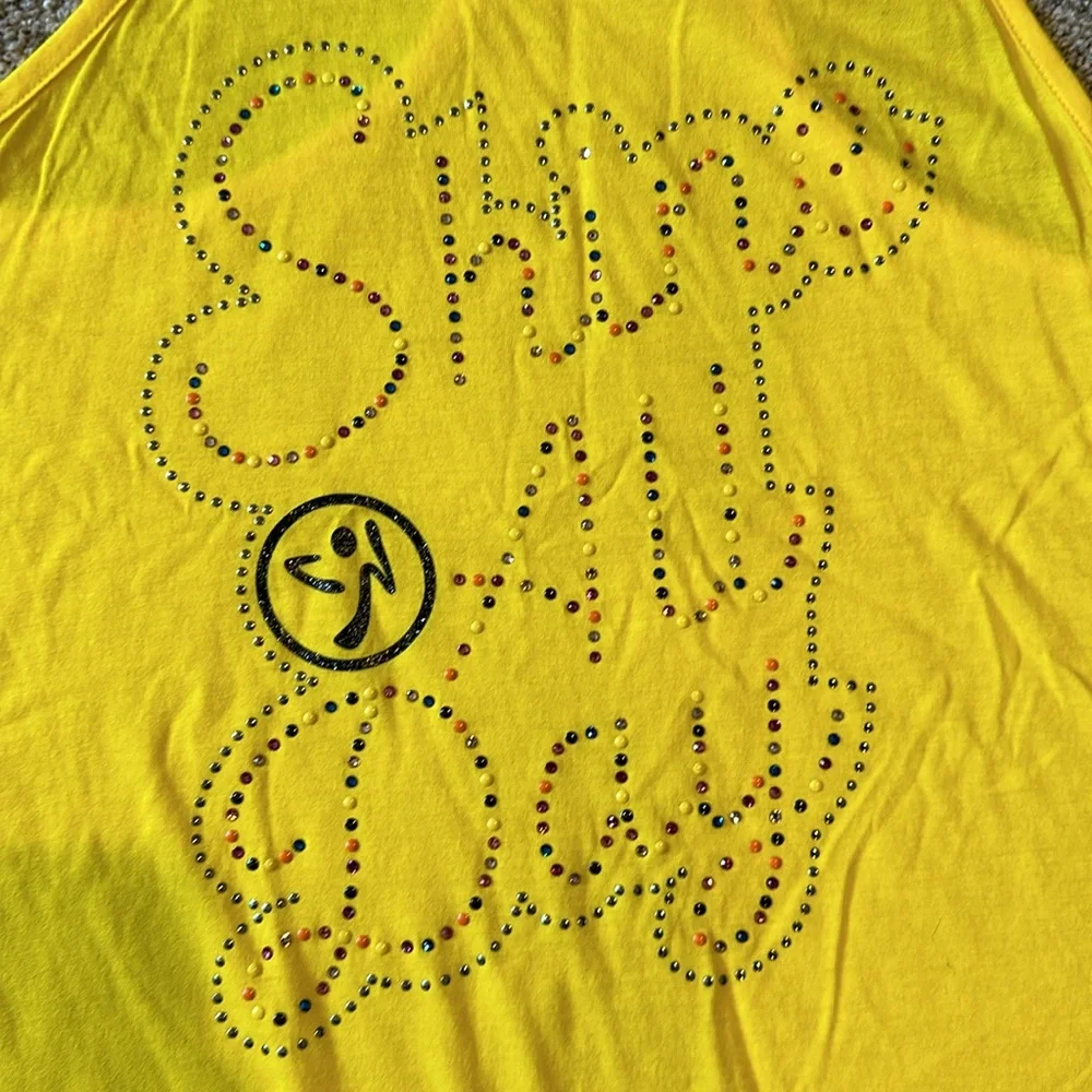 Zumba Shine All Day Swarovski Crystals ~ Yellow ~ S - Picture 2 of 4